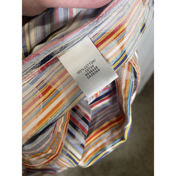 Bugatchi Uomo Mens Long Sleeve Button Down Shirt-Size XL Colorful Striped - Picture 5 of 8